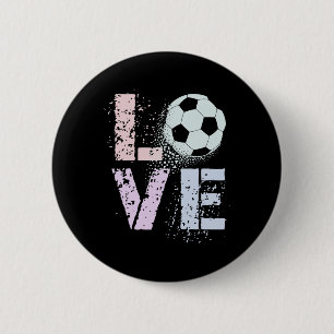 Badge Rond 5 Cm Kawaii Soccer Amour Coaching de la Saint-Valentin