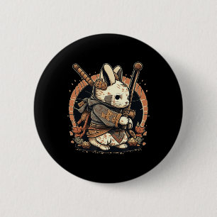 Badge Rond 5 Cm Kawaii Style japonais Samurai Bunny Anime