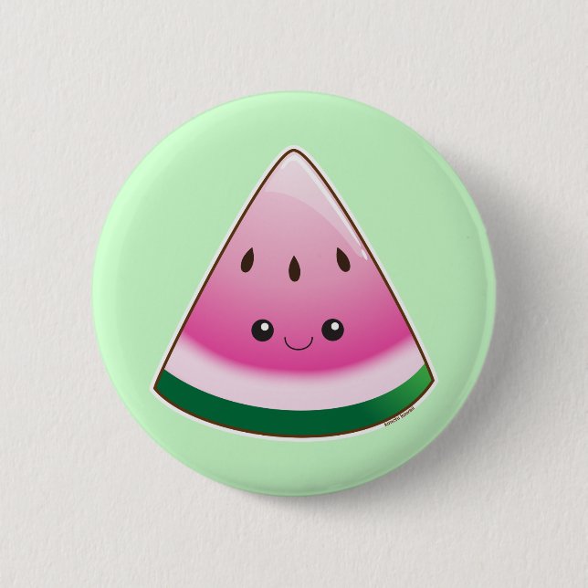 Badge Rond 5 Cm Kawaii Watermelon (Devant)