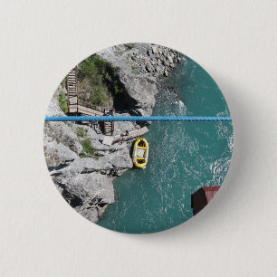 Badge Rond 5 Cm Kawarau Bridge Bungy POV, Queenstown, Nouvelle-Zé
