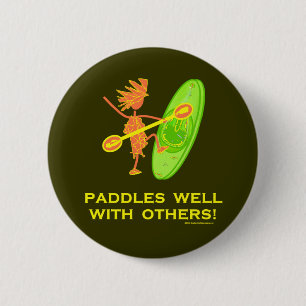 Badge Rond 5 Cm Kayak de Whitewater - palettes bien avec d'autres