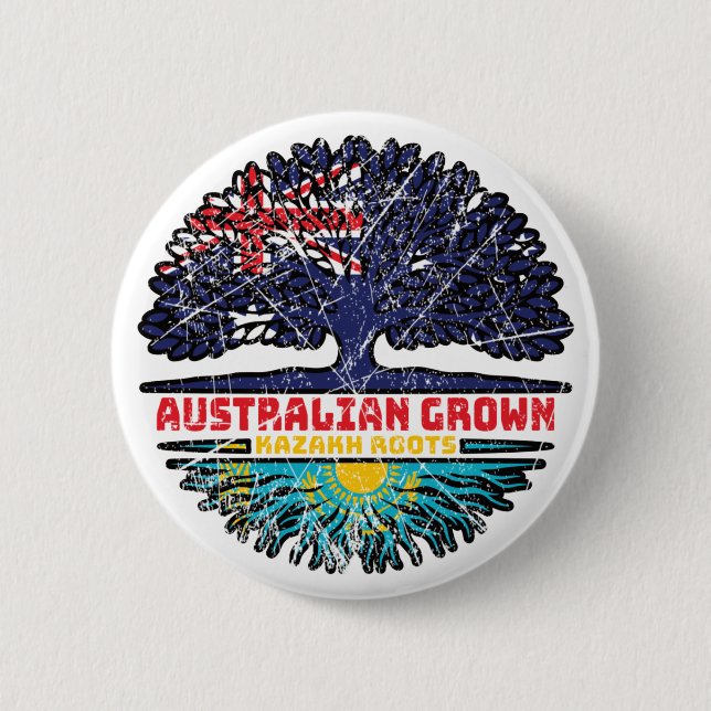 Badge Rond 5 Cm Kazakh Australie (Devant)