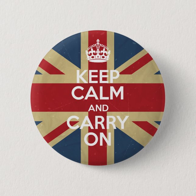 Badge Rond 5 Cm Keep Calm and Carry (Devant)