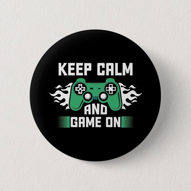 Badge Rond 5 Cm Keep Calm and Game (Devant)