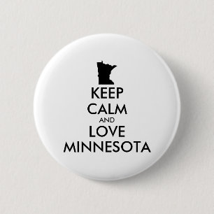Badge Rond 5 Cm KEEP CALM et LOVE MINNESOTA
