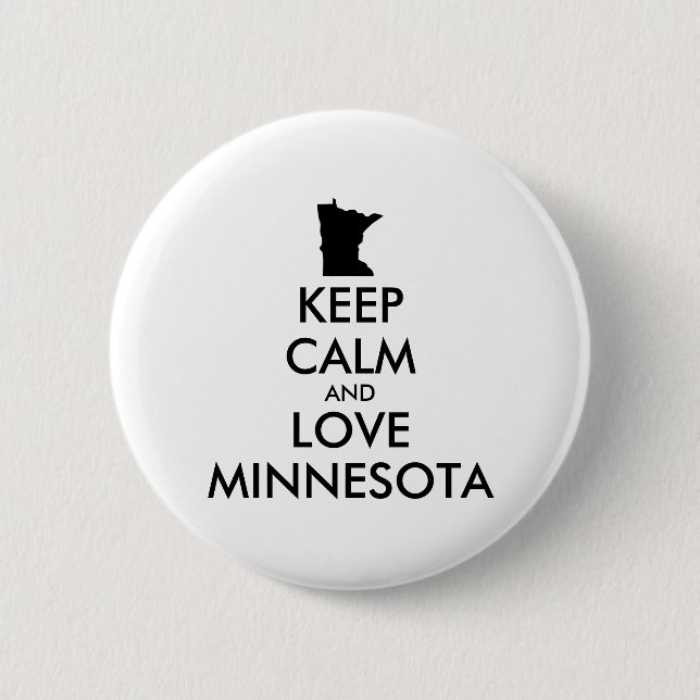 Badge Rond 5 Cm KEEP CALM et LOVE MINNESOTA (Devant)