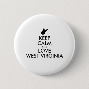 Badge Rond 5 Cm KEEP CALM et LOVE WEST VIRGINIA