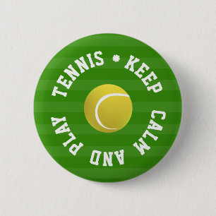 Badge Rond 5 Cm KEEP CALM TENNIS BALL - TEXTE personnalisé