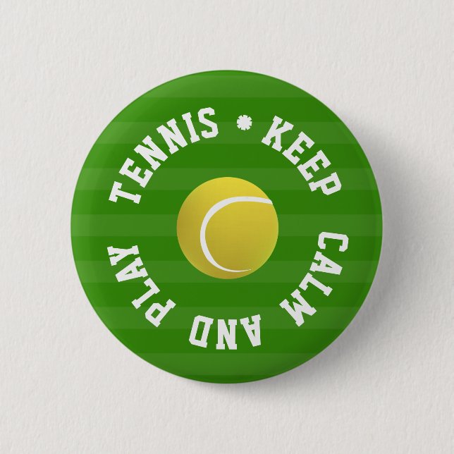 Badge Rond 5 Cm KEEP CALM TENNIS BALL - TEXTE personnalisé (Devant)