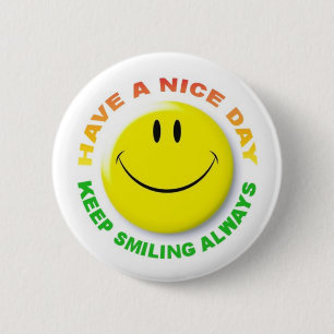BADGE ROND 5 CM KEEP SMILING ALWAYS