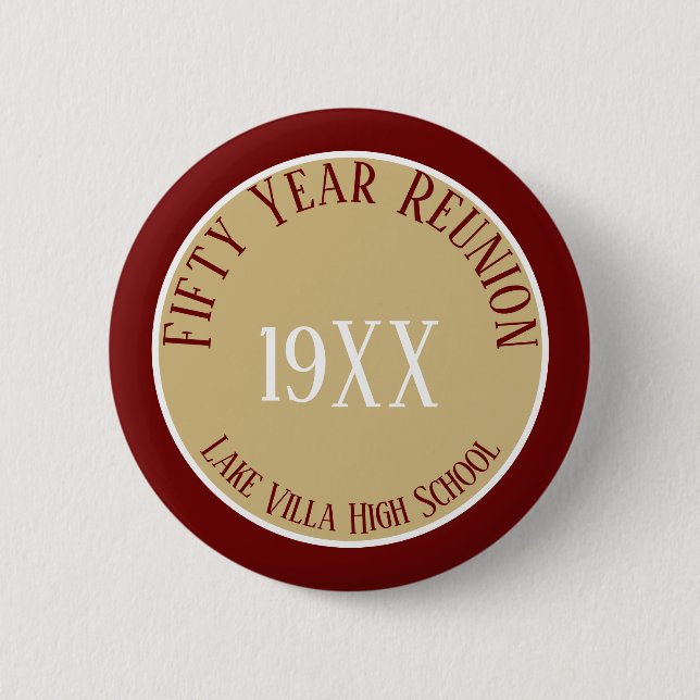 Badge Rond 5 Cm Keepsake! Custom 50th class reunion button (Devant)