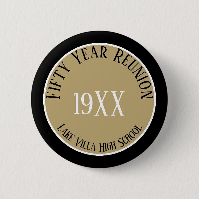 Badge Rond 5 Cm Keepsake! Custom 50th class reunion button (Devant)