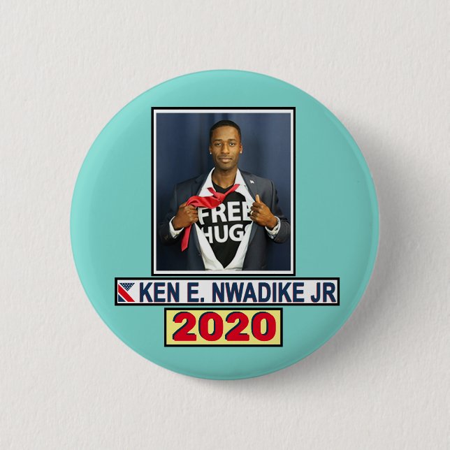 Badge Rond 5 Cm Ken W. Nwadike, Jr pour le président (Devant)