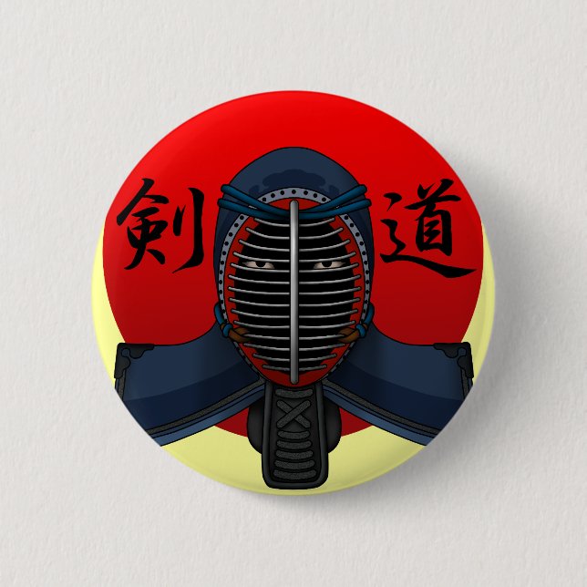 Badge Rond 5 Cm Kendo men2 (Devant)