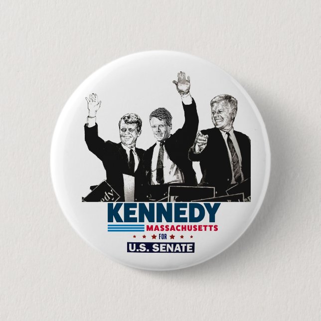 Badge Rond 5 Cm Kennedy pour le Sénat américain (Devant)