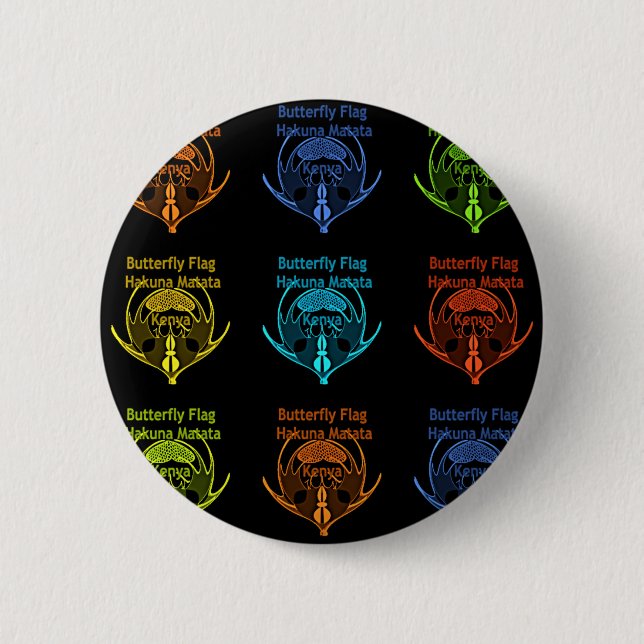 Badge Rond 5 Cm Kenya Hakuna Matata (Devant)