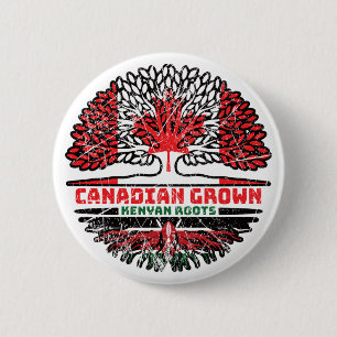 Badge Rond 5 Cm Kenya Kenya Drapeau canadien des racines d'arbre d