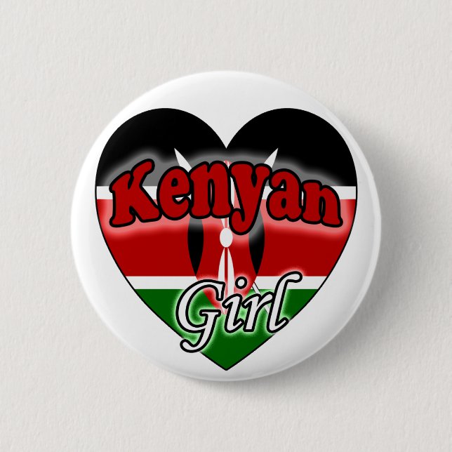 Badge Rond 5 Cm Kényan Girl (Devant)
