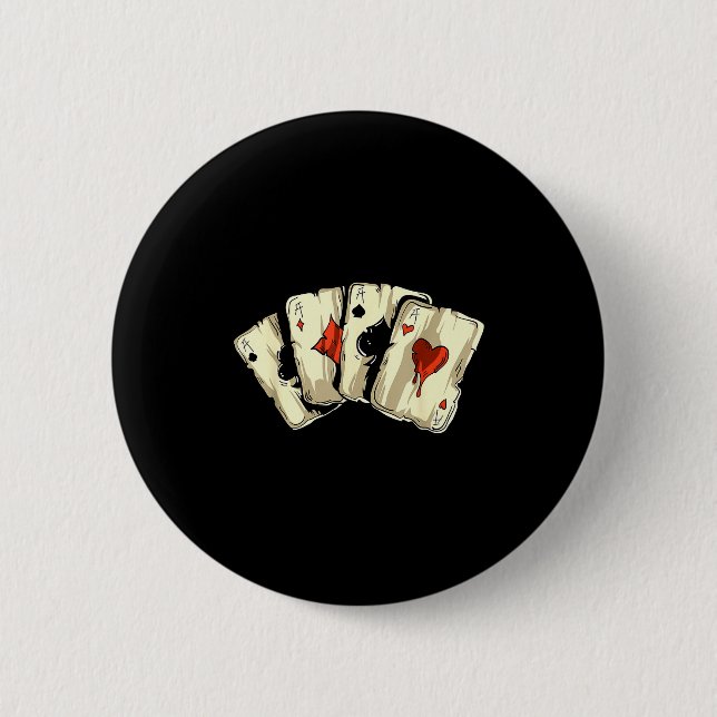 Badge Rond 5 Cm Ker Player Texas Holdem - Card Game Ker  (Devant)