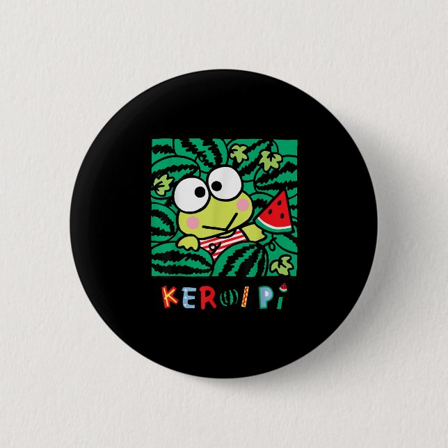 Badge Rond 5 Cm Keroppi Watermelon Summer Fun (Devant)