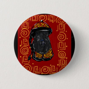 Badge Rond 5 Cm Kerry Blue Terrier Année du Chien
