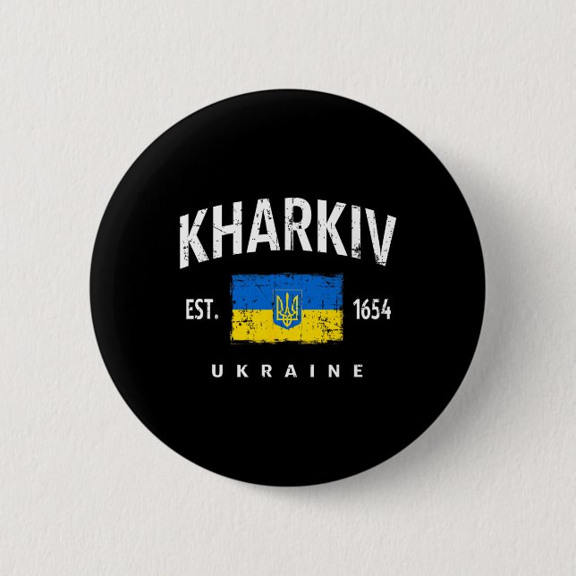 Badge Rond 5 Cm Kharkiv Ukraine Ukrayina  (Devant)