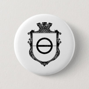 Badge Rond 5 Cm Khmut Drapeau des Armes Ukraine Oblast de Donetsk