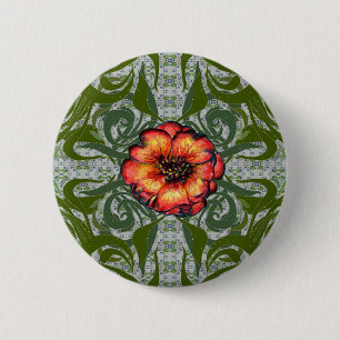 Badge Rond 5 Cm Khokhloma Exotique