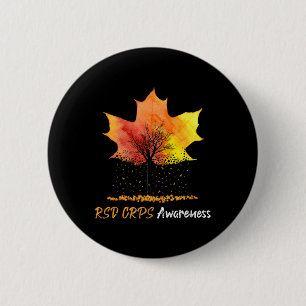 Badge Rond 5 Cm Ki Maple Leaf RSD Costume de sensibilisation CRPS 