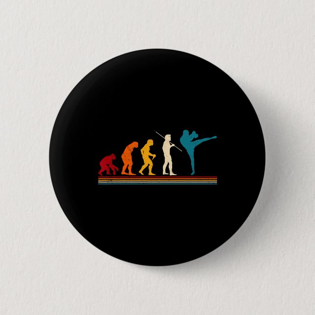 Badge Rond 5 Cm Kickboxer Evolution Kickboxer Karate Boxing Mixed  (Devant)