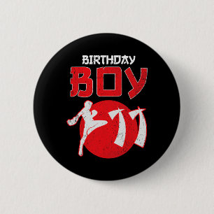 Badge Rond 5 Cm Kickboxing 11 ans Anniversaire Arts Martiaux Mma