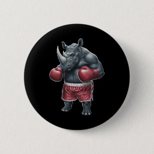 Badge Rond 5 Cm Kickboxing Boxe Boxeur Rhino Entraînement Muay Tha