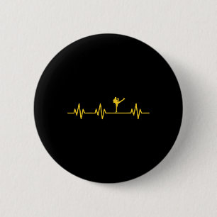 Badge Rond 5 Cm Kickboxing Boxeur Coup de pied Ligne de vie Battem