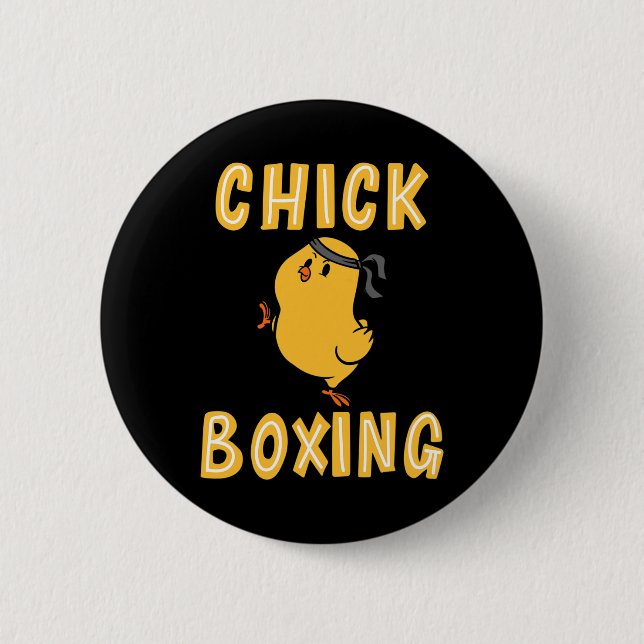 Badge Rond 5 Cm Kickboxing Chickboxing Kick Boxing Workout  (Devant)