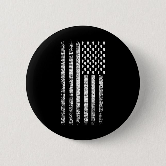 Badge Rond 5 Cm Kickboxing Drapeau Américain  (Devant)