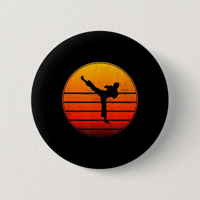 Badge Rond 5 Cm Kickboxing féminin Boxe masculine Kickbox Kickboxe (Devant)