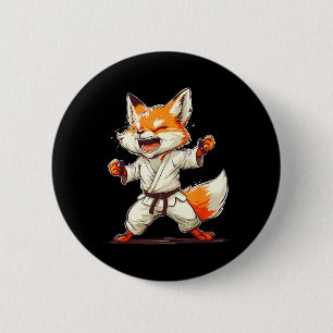 Badge Rond 5 Cm Kickboxing Fox Arts Martiaux Karaté Jiu-Jitsu MMA