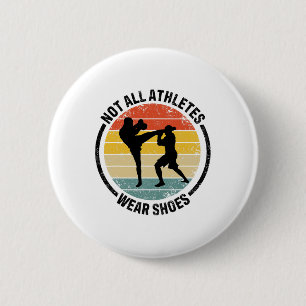Badge Rond 5 Cm Kickboxing Kick Boxing Tous les athlètes ne porten
