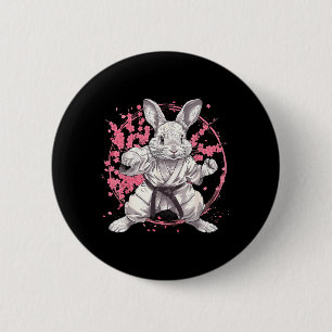 Badge Rond 5 Cm Kickboxing Lapin Taekwondo Karaté MMA Lapin