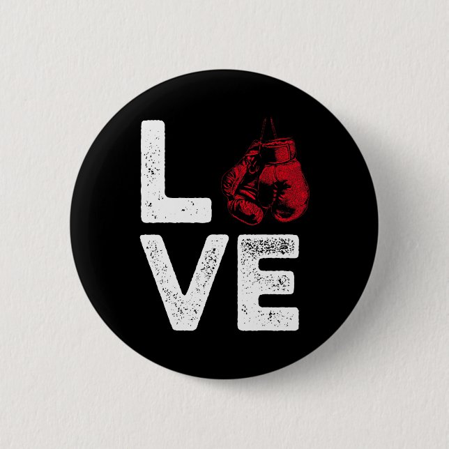 Badge Rond 5 Cm Kickboxing Love Kick Boxing Workout  (Devant)
