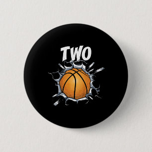 Badge Rond 5 Cm Kids 2 Year Old Basketball Birthday Party Theme 2