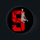 Badge Rond 5 Cm Kids 9 Year Old 9th Basketball Birthday PartyTheme<br><div class="desc">Kids 9 Year Old 9th Basketball Birthday PartyTheme Boys</div>