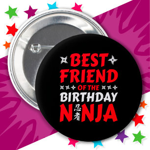 Badge Rond 5 Cm Kids Ninja Party Karate Meilleur Ami Anniversaire 