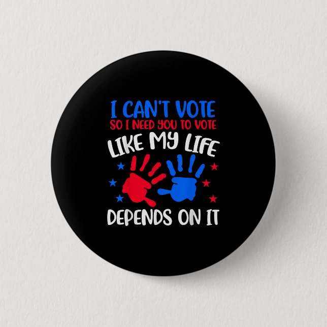 Badge Rond 5 Cm Kids Voting Shirt I Can't Vote Future Voters Girls (Devant)