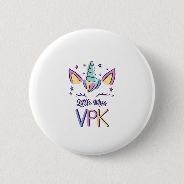 Badge Rond 5 Cm Kids VPK Girl First Day Little Miss VPK T-Shirt (Devant)