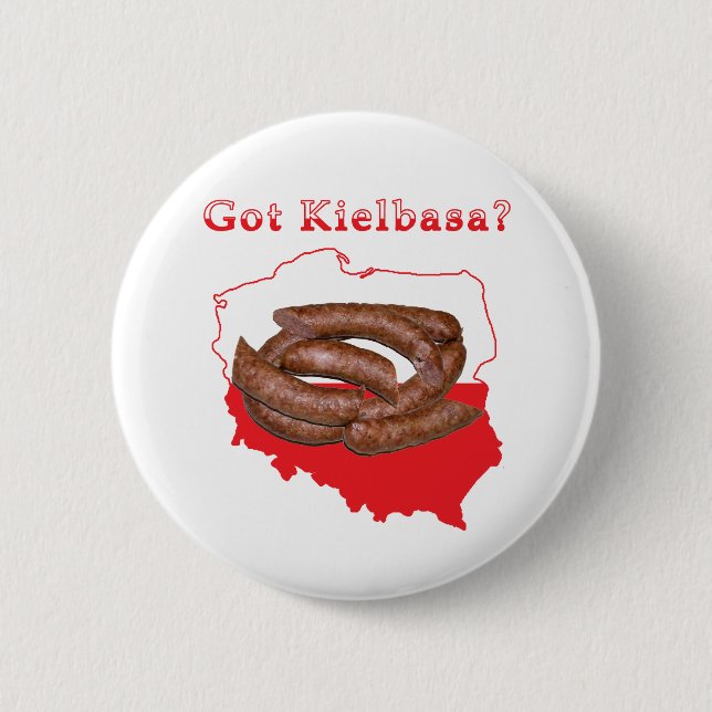 Badge Rond 5 Cm Kielbasa obtenu carte polonaise (Devant)