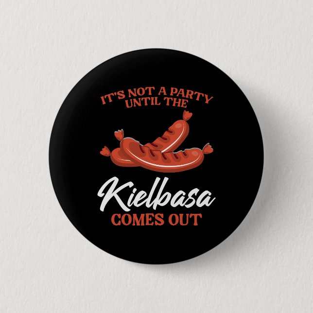 Badge Rond 5 Cm Kielbasa Pologne Viande Saucisson Nourriture Lover (Devant)