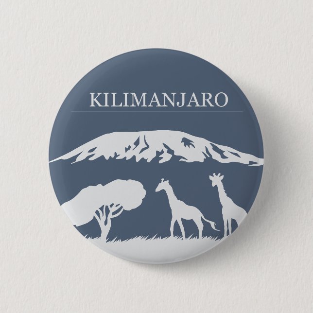 Badge Rond 5 Cm Kilimanjaro (bleu) (Devant)