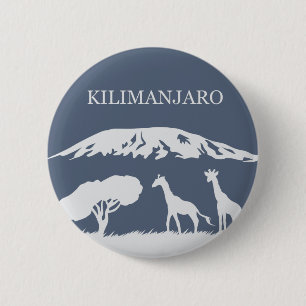 Badge Rond 5 Cm Kilimanjaro (bleu)
