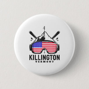 Badge Rond 5 Cm Killington vermont ski rétro ski